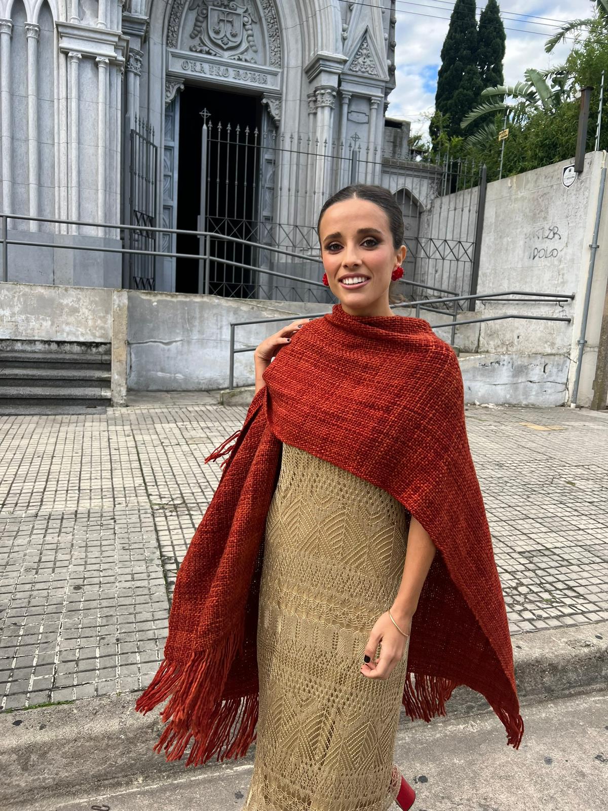 Ruana Rústica Fina Ladrillo