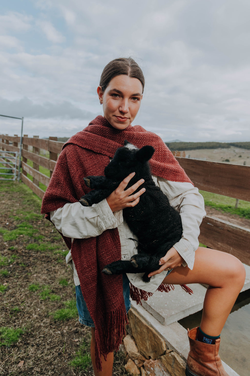 Ruana Rústica Fina Vino Tinto