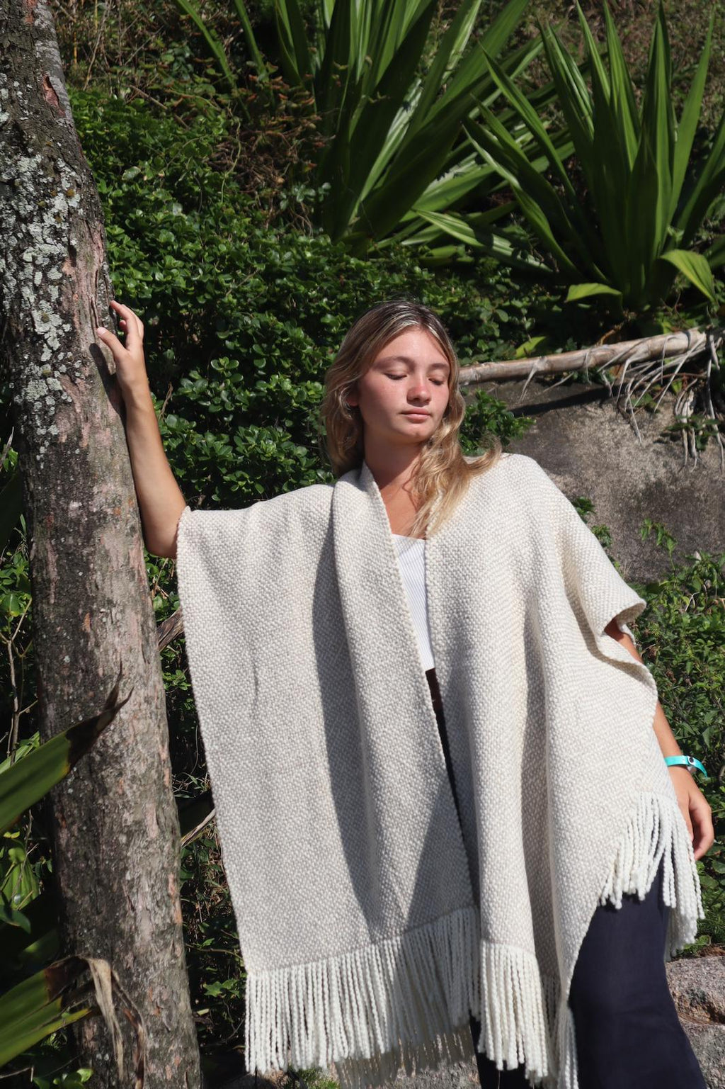 Ruana Mila Combinada Cruda y Arena