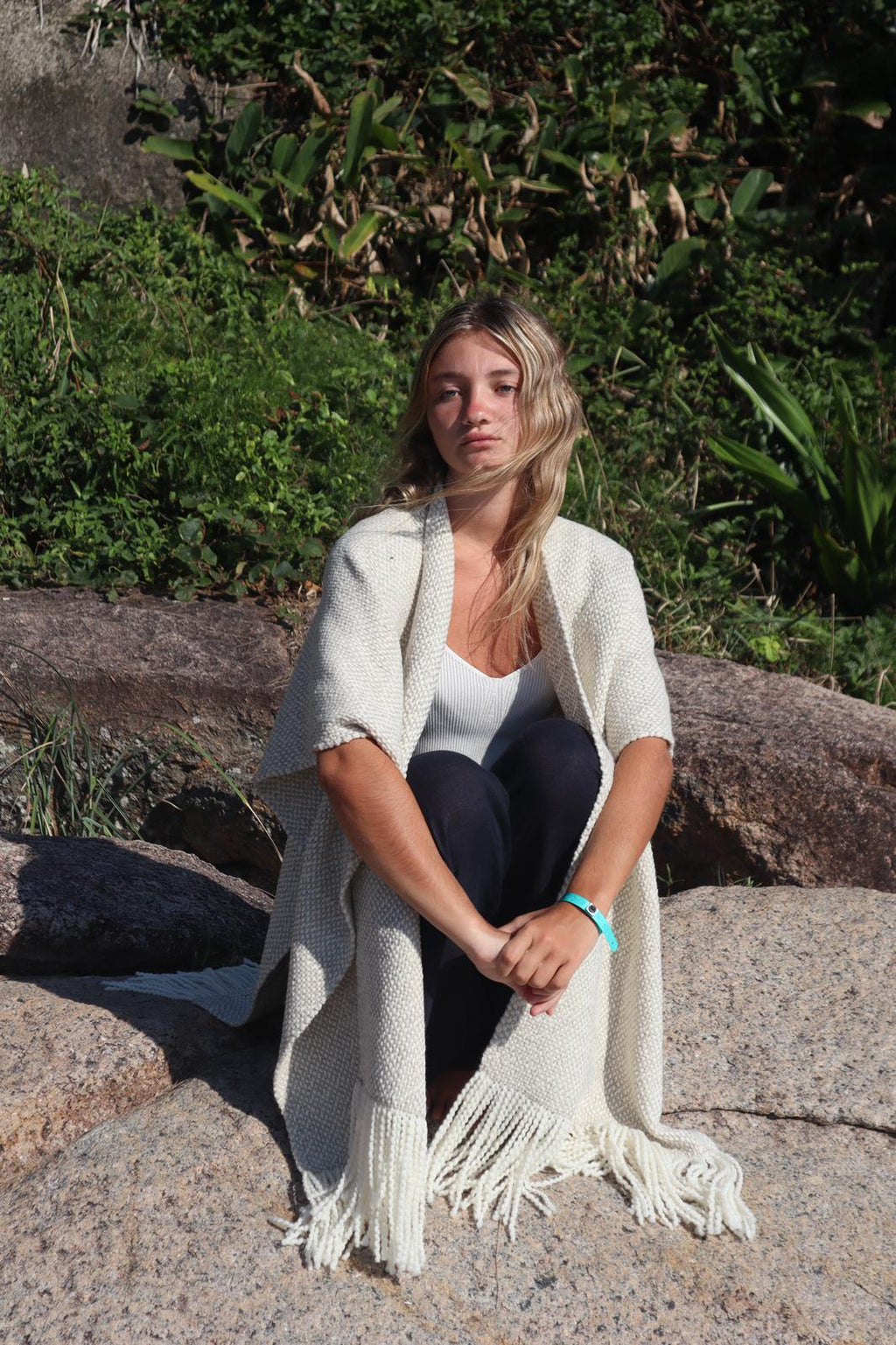 Ruana Mila Combinada Cruda y Arena